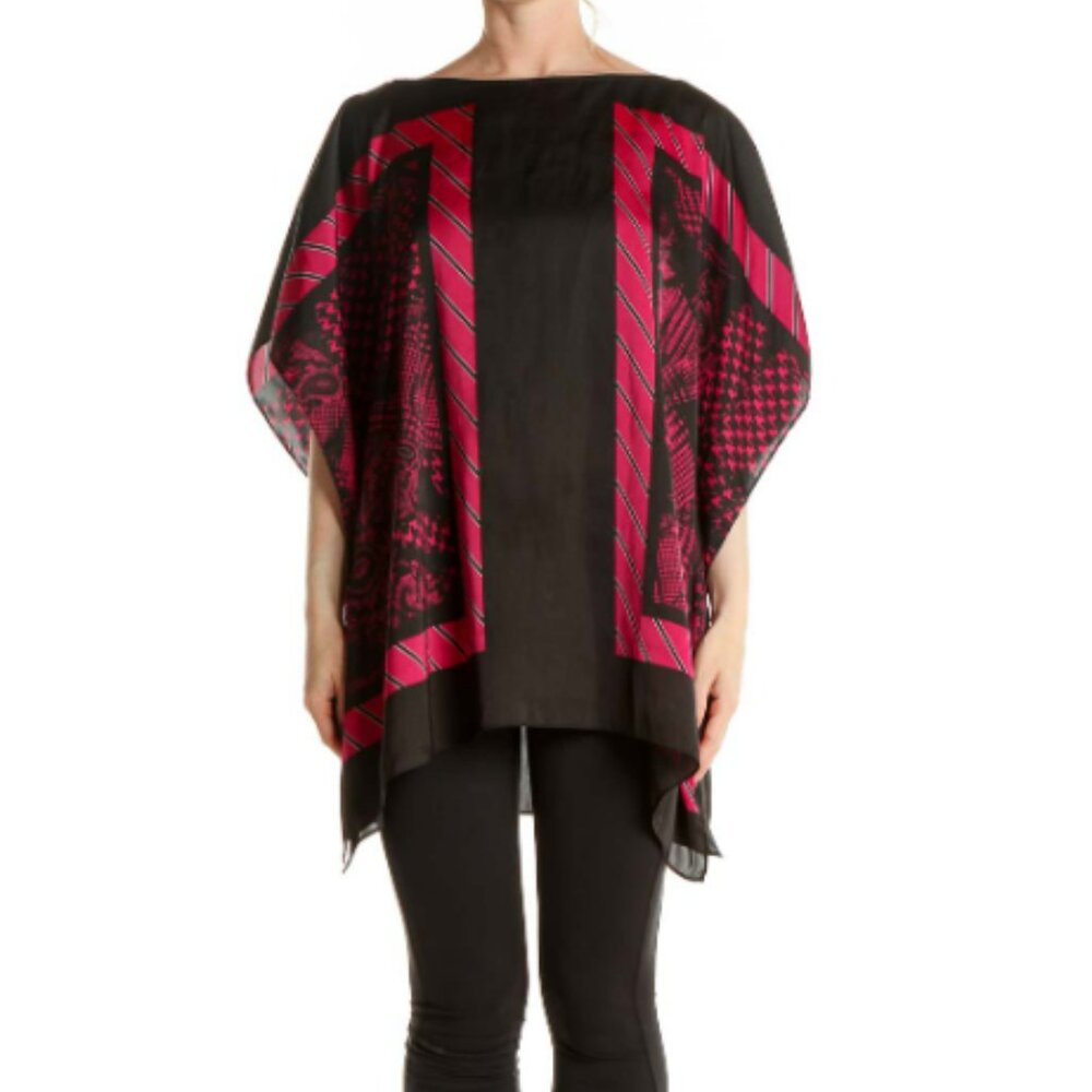 MICHAEL Michael Kors Magenta and Black Paisley Print Top Women's Size S/M